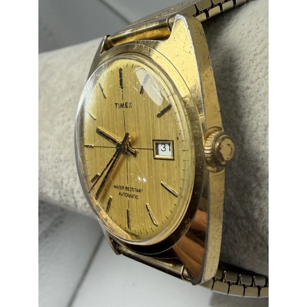 Timex Automatic 1976 Crosshairs Mens Works Watch 34MM 6.75